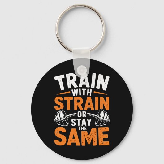 ストレイン付き列車 – フィットネスボディビルウェイト キーホルダー (正面)