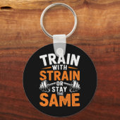 ストレイン付き列車 – フィットネスボディビルウェイト キーホルダー (正面)