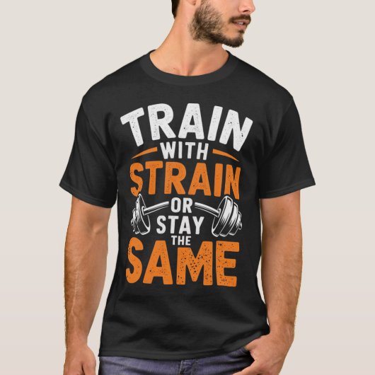 ストレイン付き列車 – フィットネスボディビルウェイト Tシャツ (正面)
