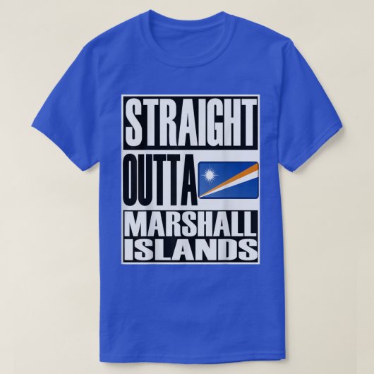 ストレカストルストレートアウタマーシャル諸島国旗 Tシャツ (デザイン正面)