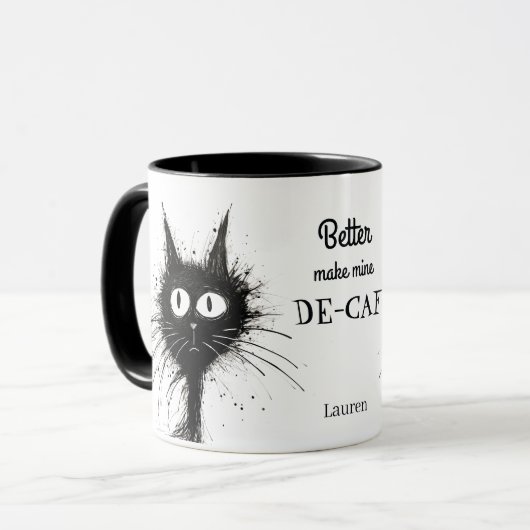 ストレスおもしろいで飼っている猫のほうがマシになる マグカップ (正面左)