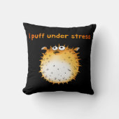 ストレスおもしろいのフグの漫画 クッション (正面)