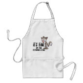 ストレスおもしろいの不安ネコ スタンダードエプロン (正面)