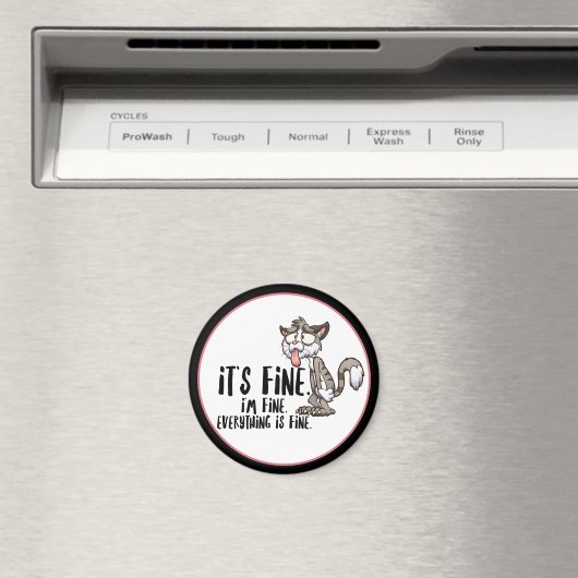 ストレスおもしろいの不安ネコ マグネット (インサイチュ (食洗機))