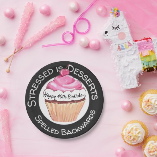 ストレスおもしろいトイズデザート引用文ハッピーバースデー ペーパープレート (パーティー)