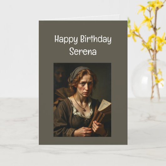 ストレスおもしろいトワンの忙し名前をカスタムする誕生日 カード (黄色い花)