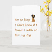 ストレスおもしろい引用文の忙し犬のオーナー カード (黄色い花)