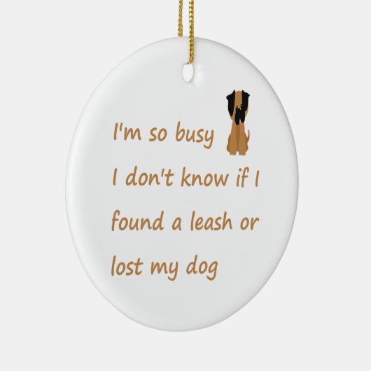 ストレスおもしろい引用文の忙し犬のオーナー セラミックオーナメント (右)