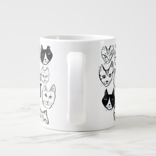 ストレスしないおもしろいMeowt Cat ジャンボコーヒーマグカップ (裏面)