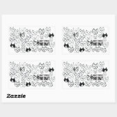 ストレスしないおもしろいMeowt Cat 長方形シール (シート)