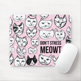 ストレスしないMEOWTキャットヘッドパターンピンク マウスパッド