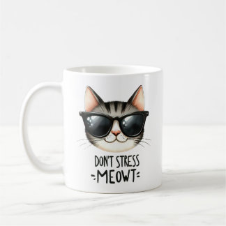 ストレスしないMeowt、猫おもしろいプリンのコーヒーマグ コーヒーマグカップ