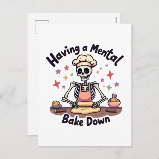 ストレスでメンタルベイクダウンを持つ賛美ことと&オーブン シーズンポストカード (正面/裏面)