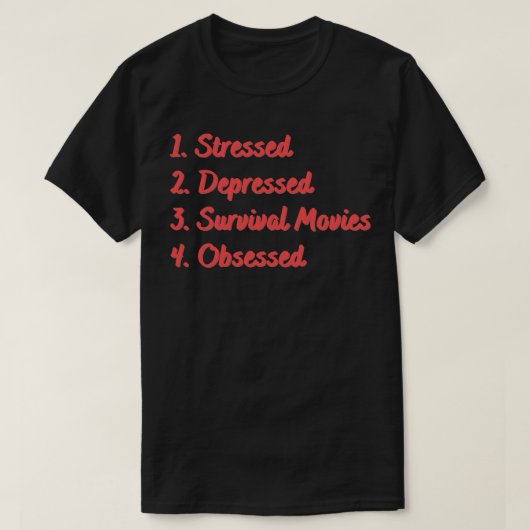 ストレスで落ち込んだ生存に取り憑かれる Tシャツ (デザイン正面)