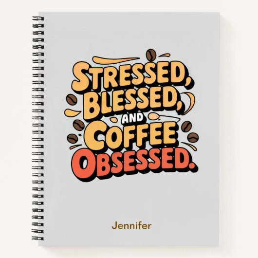 ストレスとコ賛美ーヒーに取り付けられたノートブック ノートブック (正面)