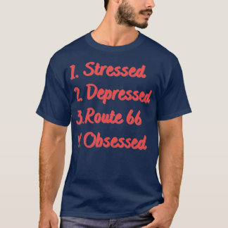 ストレスのある落ち込んだルート66取り付け Tシャツ