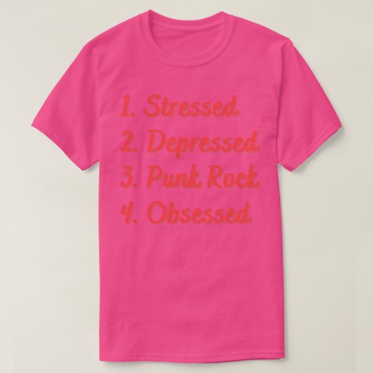 ストレスの落ち込んだパンクロック取り付け Tシャツ (デザイン正面)