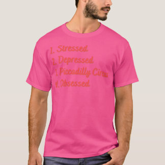 ストレスの落ち込んだピカデリーのサーカスが取り付けられている Tシャツ