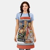 ストレスはデザートのスペルは逆ヴィンテージ エプロン (着用した状態)