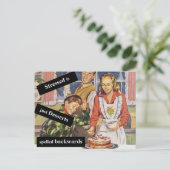 ストレスはデザートのスペルを逆にする ポストカード (スタンド正面)