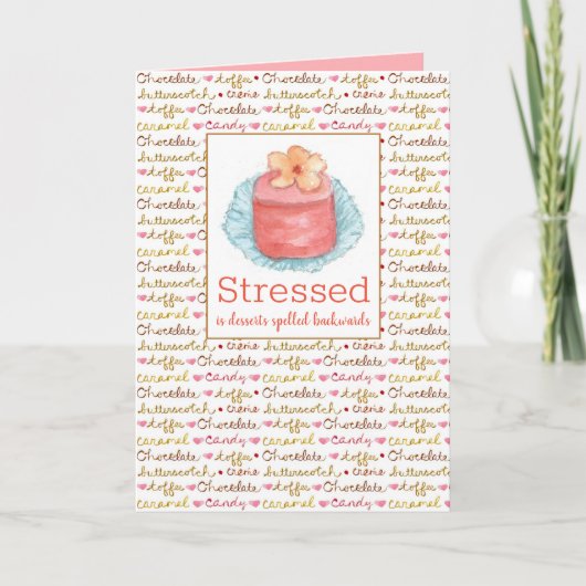 ストレスはデザートを後方にスペル落ち着いて カード (正面)