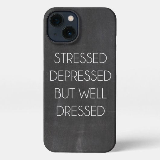 ストレスは落ち込んでいるが服装は良い iPhoneケース (裏面)