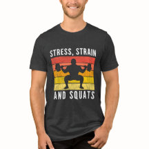 ストレスひずみとスクワットTシャツ、面白エンジニアジム