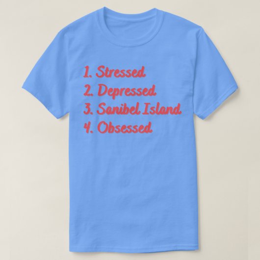 ストレスを受けたサニベル島の取り付け Tシャツ (デザイン正面)
