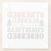 ストレスを受けて、賛美クリスマスに取り憑かれる ガラスコースター (裏面)