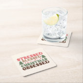 ストレスを受けて、賛美クリスマスに取り憑かれる スクエアペーパーコースター (インサイチュ)