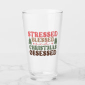 ストレスを受けて、賛美クリスマスに取り憑かれる タンブラーグラス (正面)
