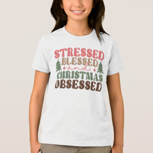 ストレスを受けて、賛美クリスマスに取り憑かれる トライブレンドTシャツ