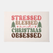 ストレスを受けて、賛美クリスマスに取り憑かれる ドアマット (正面)