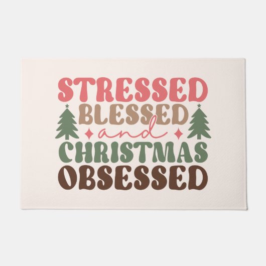 ストレスを受けて、賛美クリスマスに取り憑かれる ドアマット (正面)