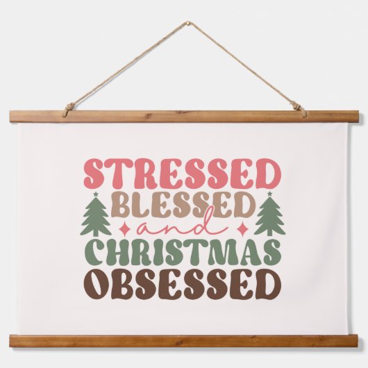 ストレスを受けて、賛美クリスマスに取り憑かれる 吊り下げ型タペストリー (正面)