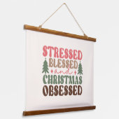 ストレスを受けて、賛美クリスマスに取り憑かれる 吊り下げ型タペストリー (傾斜あり)