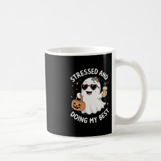 ストレスを感じて私の最高の幽霊おもしろいハロウィーンC コーヒーマグカップ