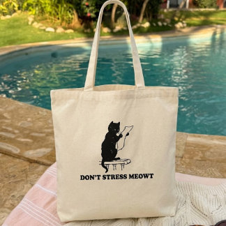 ストレスを感じない猫のトートバッグ、猫好きへのギフト、 トートバッグ