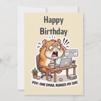 ストレスを感じやすい同僚へのオフィス誕生日カード 招待状