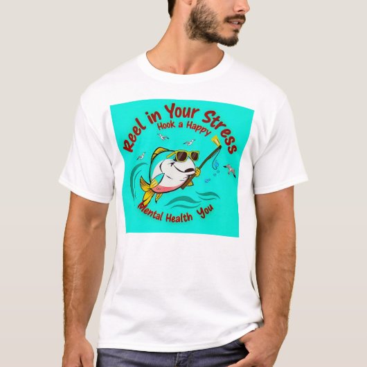 ストレスを釣り上げよう Tシャツ (正面)