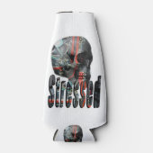 ストレススカルにコンピューターの脳がいっぱいで ボトルクーラー (正面)