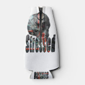 ストレススカルにコンピューターの脳がいっぱいで ボトルクーラー (裏面)