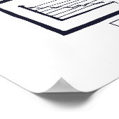 "ストレスヘッド"不安なストレス女性スケッチポスター ポスター (角)