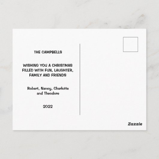 ストレスマメリースルドルフのクリスマスポストカード ポストカード (裏面)