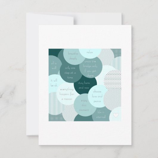 「ストレスレリーフ、 浮き彫り」 カード (正面)