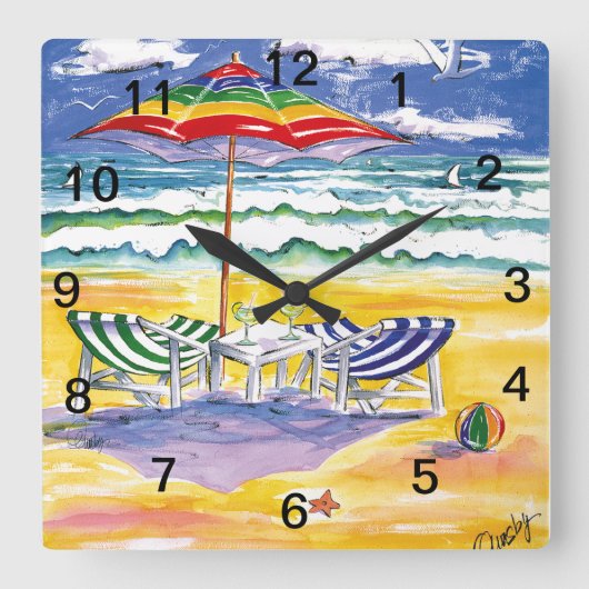 ストレス壁の時計を生き延びること スクエア壁時計 (正面)