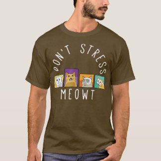 ストレス子猫猫おもしろい母と猫ダ Tシャツ