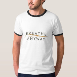 ストレス意識を促すミニマル イエロー Breathe Anyway Tシャツ