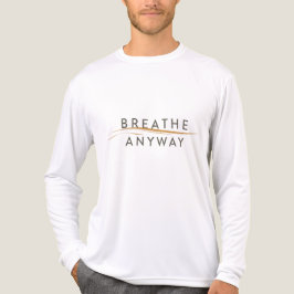 ストレス意識を喚起するミニマルイエロー Breathe Anyway トライブレンドTシャツ