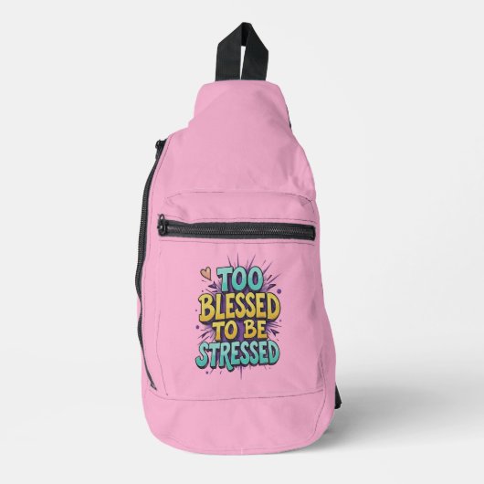 ストレス知らずの幸せ者 - キリスト教 スリングバッグ (正面)